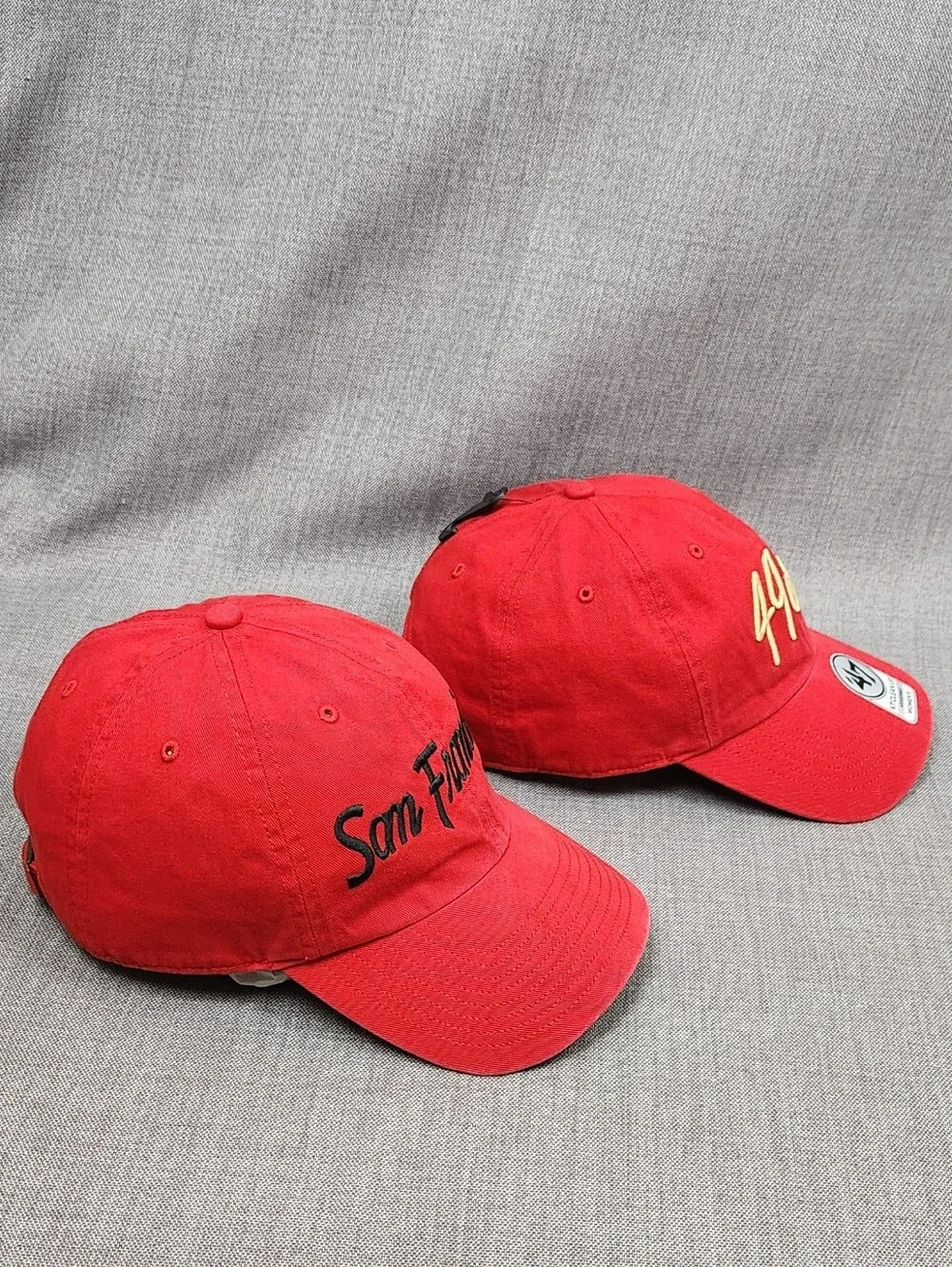 47  San Francisco 49ers Curved Bill Adjustable Hats Lot Of  2